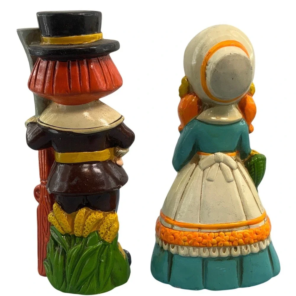 Vintage Inarco Japan Thanksgiving Pilgrim Figurines Set‎ E3481 Mid Century Decor